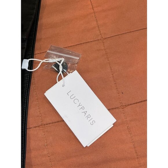 NWT Lucy Paris Black Danica Slip Faux Leather Skirt WOmen size Medium - Picture 5 of 9